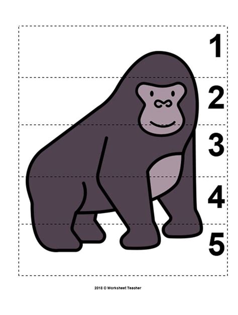 These printable math puzzles are fun for all ages not just kids, so don't be shy about doing these if you are. 10 Zoo Animals Number Sequence 1-5 Preschool Math Picture ...
