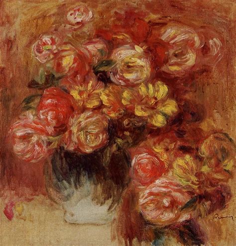 Vase Of Roses Pierre Auguste Renoir Medium Oil On Canvas Pierre