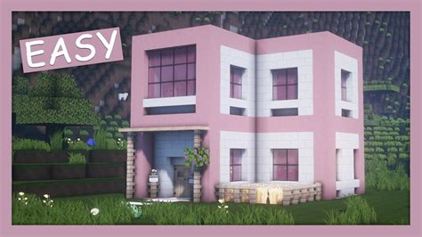 Minecraft🌸 How To Build A Modern House Tutorial Two Floors 4 How To Get A Nice House Youtube