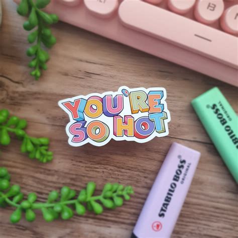 You Re So Hot Quote Sticker Laminated Vinyl Sticker Etsy