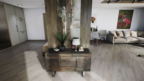 Wallpaper Table Interior Design Cottage Archviz Estate Floor