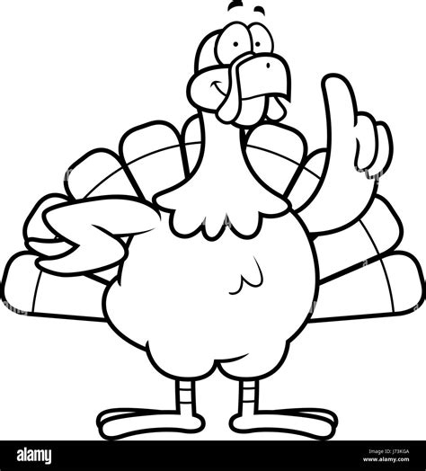 A Happy Cartoon Turkey With An Idea Stock Vector Image And Art Alamy
