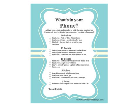 We did not find results for: Free What's in your Phone Baby Shower Game