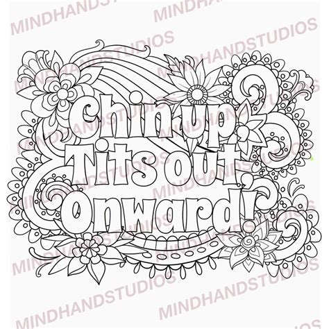 Coloring Page Chin Up Tits Out Onward Sassy Adult Etsy
