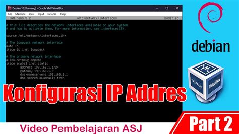 Cara Konfigurasi Ip Address Pada Debian Di Virtualbox Youtube
