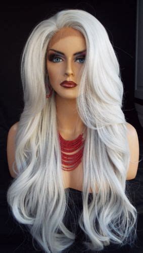 Lace Front Wigs New Fashion Women Long Silver White Wavy Heat Resistant