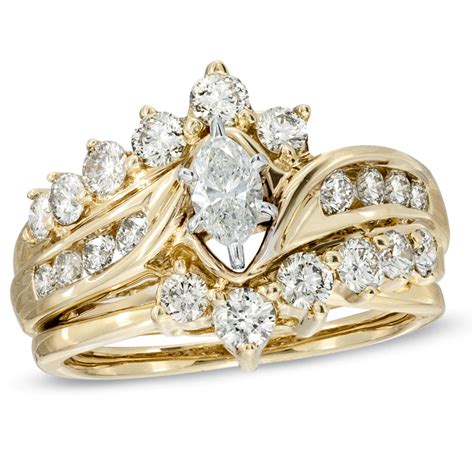 1 12 Ct Tw Marquise Diamond Bridal Set In 14k Goldzales Diamond Bridal Sets Black Hills