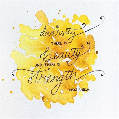Angelou will greet you by your last name. Maya Angelou hand lettering quote print In diversity ...