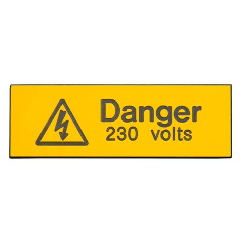 Industrial Signs Is1105en Danger 230v 75x25 Pack Of 5 Rigid Engraved