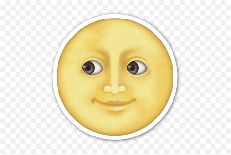 Full Moon With Face Emojimoon Emoji Free Emoji Png Images