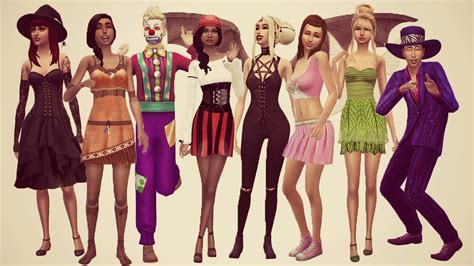 The Sims 4 Lookbook Teen Halloween Costumes Cc Links Youtube