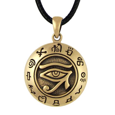 bronze egyptian udjat eye of horus ra pendant egyptian kemetic jewelry