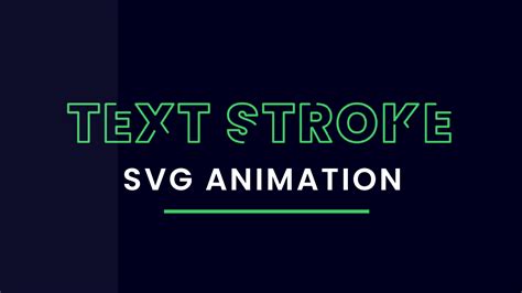 Text Stroke Animation Using Svg Coding Artist