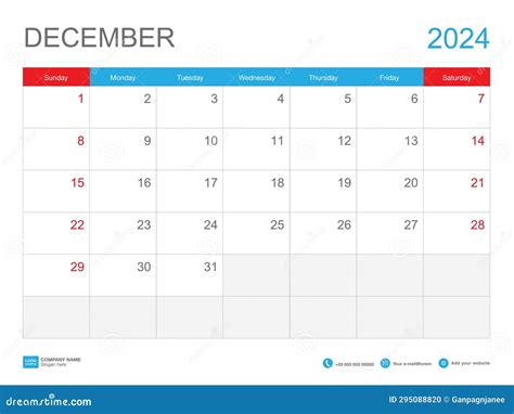 December 2024 Template Calendar 2024 Design Desk Calendar 2024