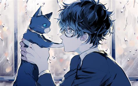Persona Akira Kurusu Anime Glasses Boy Anime Guys Cute Anime Guys My