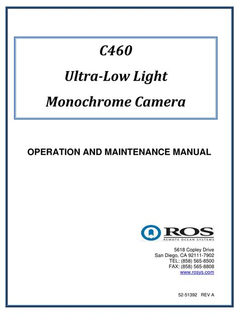 Ros C460 Operation And Maintenance Manual Pdf Download Manualslib