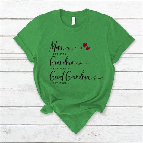 Personalized Great Grandma Shirt To Be Shirt Mom Est Grandma Etsy