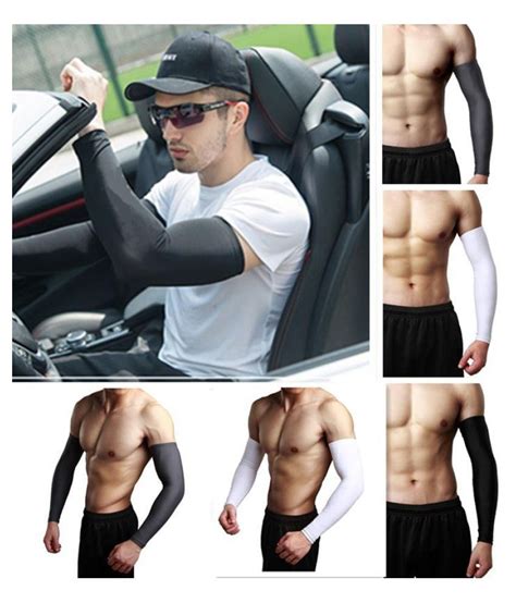 Sun Protection Arm Cooling Sleeve Warmers Cuffs Uv Protection Mens Sleeves Buy Online At Best