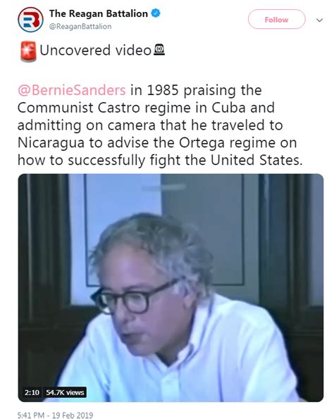 bernie in 1985 praising communsit castro regime in cuba and admitting on camera that he traveled