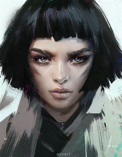 Ponytail, short hair, dark hair, tomboys, anime. ArtStation - Black hair, Aleksei Vinogradov