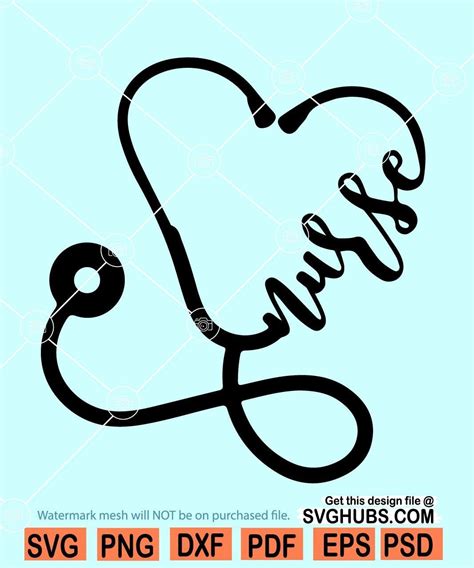 Nurse Stethoscope Heart Svg Nurse Life Svg Nurse Heart Svg Nurses