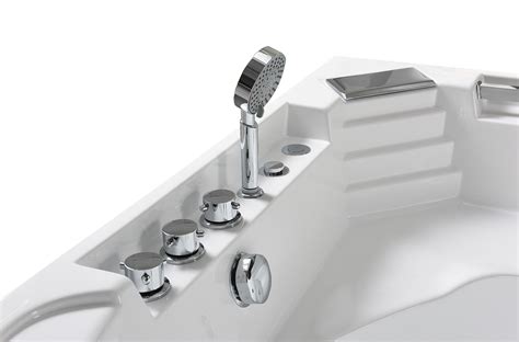 Eago am208etl 5 ft corner acrylic white waterfall whirlpool bathtub for two msrp: Whirlpool Bathtub white 53.15" X 53.15" hot tub 6 water ...
