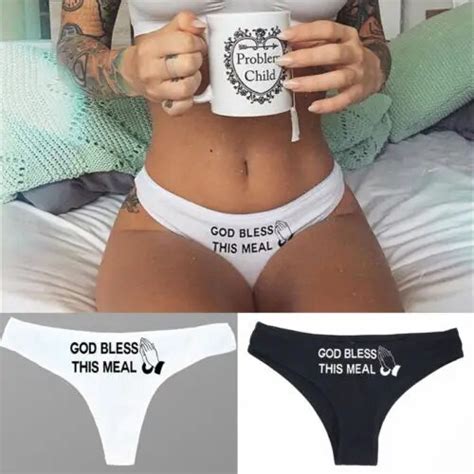 2017 Newest Fashion Sexy Women Letter Printed Lingerie Briefs Thongs Underwear Underpants
