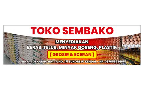 Gratis Dapatkan Desain Spanduk Toko Sembako CDR Simple Keren Dan Padat Info Asifba Art