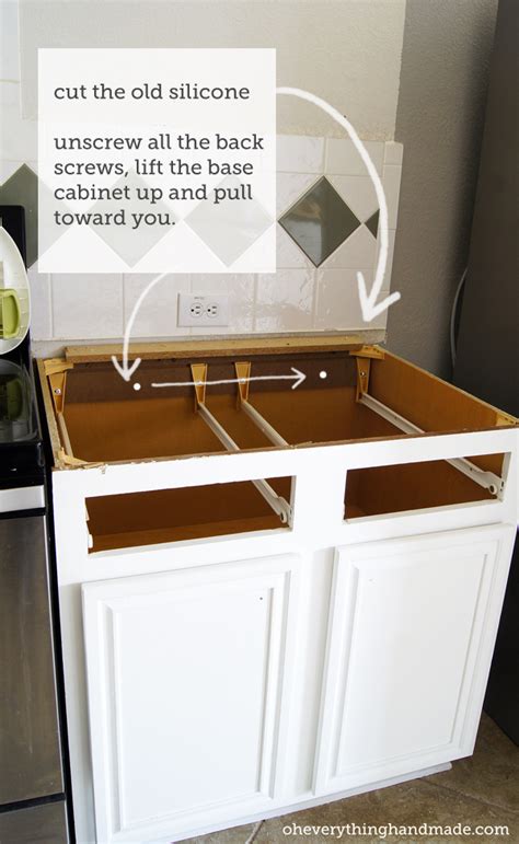 Use baskets in the cabinets. Kitchen // Removing Base cabinet, Countertops & Backsplash