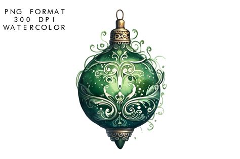 Watercolor Christmas Ornament Clipart Graphic By Watercolorbykr