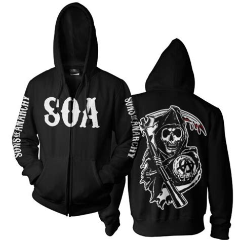 Licensed Sons Of Anarchy Soa Reaper Big And Tall 3xl 4xl 5xl Zipped