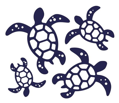 Silhouette Monogram Tribal Design Svg Ocean Svg Turtle Svg Aquatic Sea