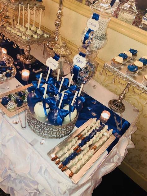 Royal Blue, Silver and White Wedding Party Ideas | Photo 4 of 17 | Blue