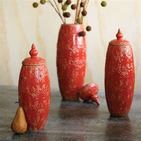Free shipping on orders of $35+ and save 5% every day with your target redcard. Red Ceramic Canisters, Set of 3 made by Charming Accessories For Any Space. (With images ...