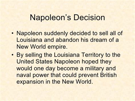 Why Did Napoleon Sell The Vast Territory In North America Louisiana