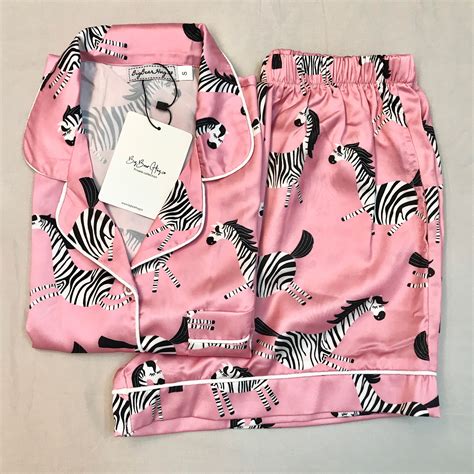 Pink Zebra Summer Women Short Sleeves Short Pants Pajamas Set Etsy
