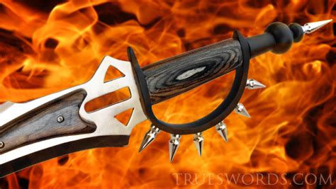 Demon Devastator Fantasy Sword W Spiked Knuckle Guard Handle True Swords
