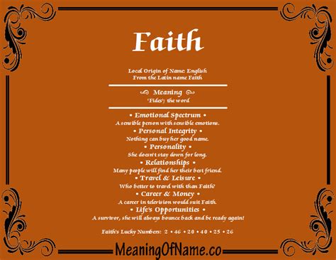 Faith Meaning Of Name