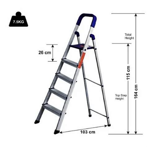 Blue Parasnath Home Pro Folding 5 Steps Aluminum Ladder At Rs 3299 In Delhi