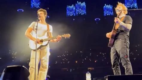 Shawn Mendes Joins Ed Sheeran On Stage First Live Gig Since Tour Hiatus