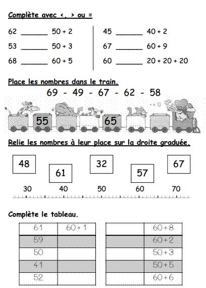 Exercices Numération Et Calculs Ce1 Lécole De Lilai