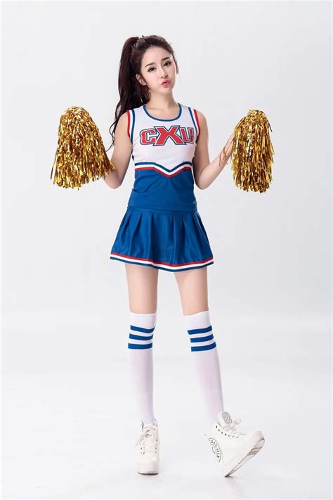 Cosplay Sexy High School Cheerleader Costume Cheer Girls Uniform Party Outfit Tops With Skirt