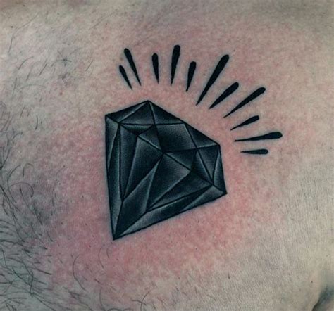 50 Traditional Diamond Tattoo Designs For Men Jewel Ink Ideas Black