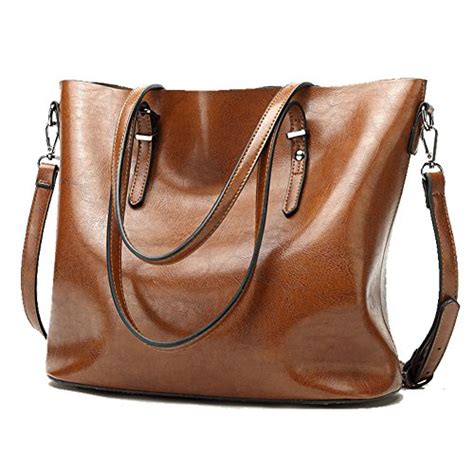 Abshoo Women Soft Leather Handbags Tote Bags Brown