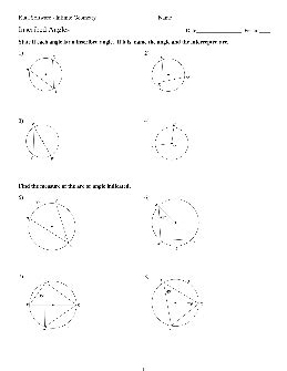An inscribed angle in a circle is formed by two chords that have a common end point on the this common end point is. Inscribed Angles Theorem Circles Worksheets ...