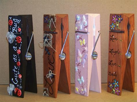 6 Large Decorative Clothes Pins Clothespin Art Clothes Pins