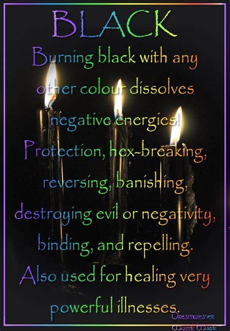 Black Burning Black With Any Other Colour Dissolves Negative Energies Protection Hex Breaking