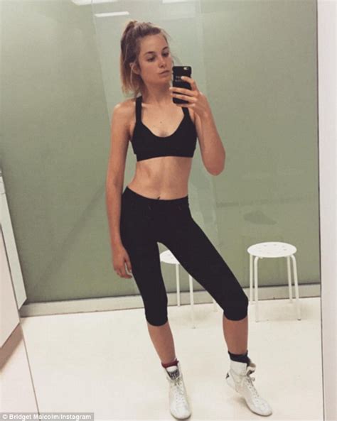 Victorias Secrets Bridget Malcolm Flaunts Rock Hard Abs On Instagram In Workout Selfie Daily