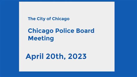 Chicago Police Board Meeting April 20th 2023 Youtube