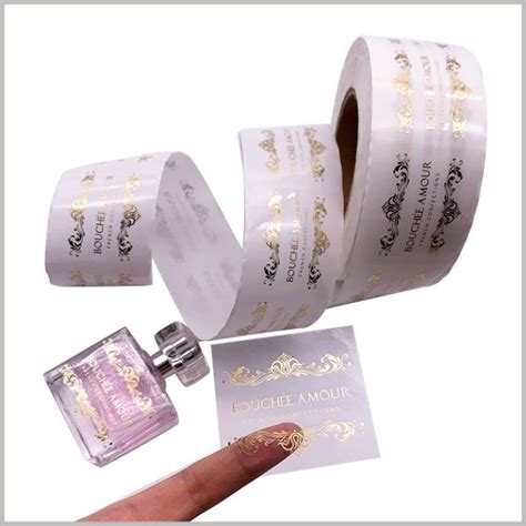 Clear Gold Foil Labels For Perfume Bottles Cosmetic Labels